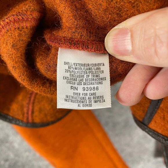 Vintage Casual Corner Boiled Wool Jacket Womens 10 Orange Preppy Academia - Picture 9 of 11
